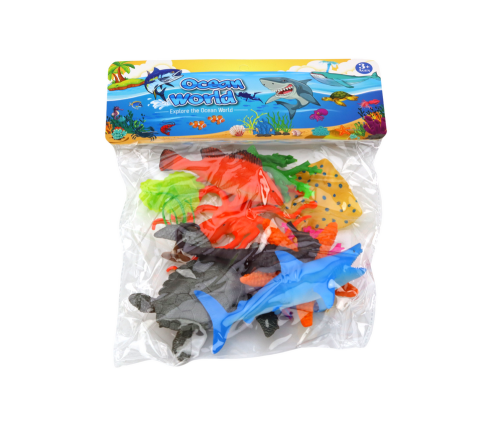 Set of Sea Animal Figurines 7 Pieces Aquatic Plants