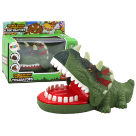 Arcade Game Biting Dinosaur Triceratops Green Lights Sounds