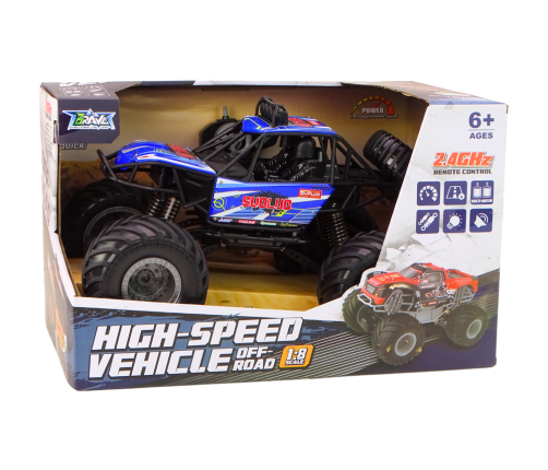 Off-road Remote Controlled RC Car 1:8 Blue Shock Absorbers