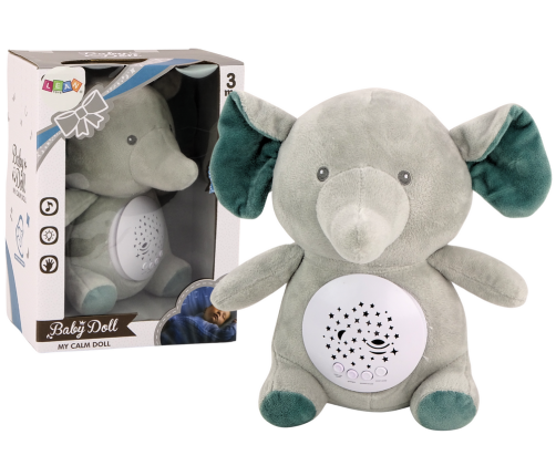 Teddy Bear Elephant Sleeping Melodies Light Star Projector Gray