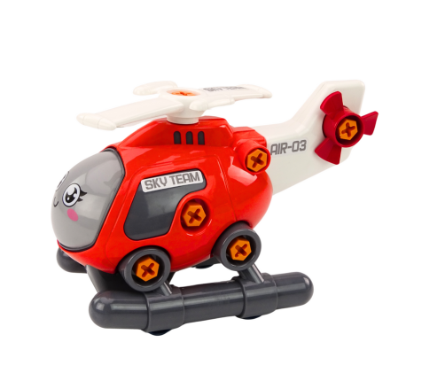 DIY Turning Cartoon Helicopter Red