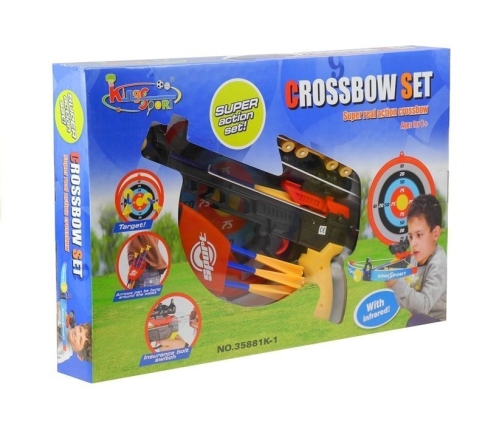 Sporty Crossbow for children with a shield and a quiver for arrows.