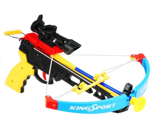 Sporty Crossbow for children with a shield and a quiver for arrows.