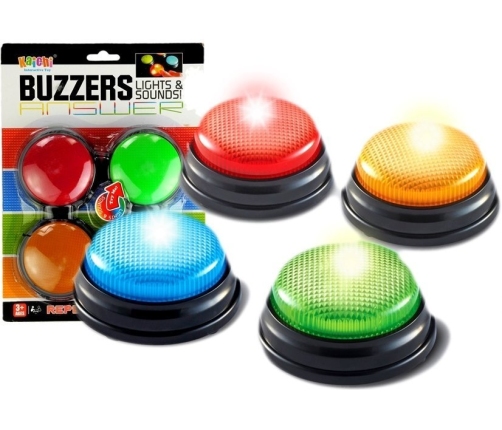 Set Buzzers 4 Lights Light Sound 4 Colours