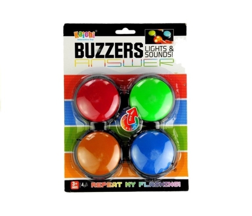 Set Buzzers 4 Lights Light Sound 4 Colours