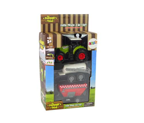 Farmer Tractor Set + 2 Farm Machines Farm Truck Set