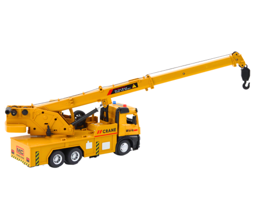 Metal Crane With Hook Lights and Sound Moving Elements Friction Drive