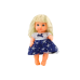 Doll In Navy Blue Dress Peeing Bottle Rattle Sounds