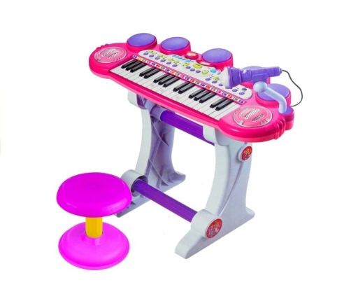 Organs Piano Microphone USB Ports Pink for little musican