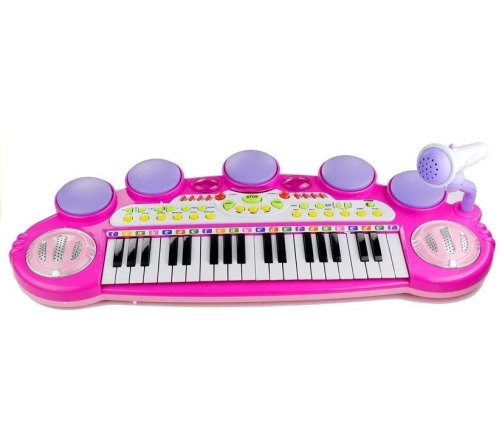 Organs Piano Microphone USB Ports Pink for little musican