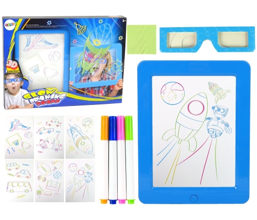 Magic Illuminated 3D Whiteboard Glasses Blue