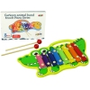 Wooden Crocodile Cymbals for Kids Colourful 8 Tones