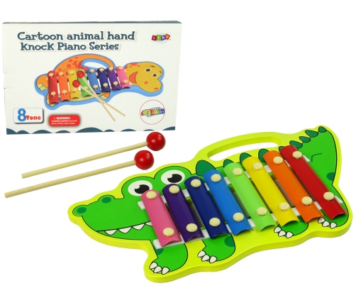 Wooden Crocodile Cymbals for Kids Colourful 8 Tones