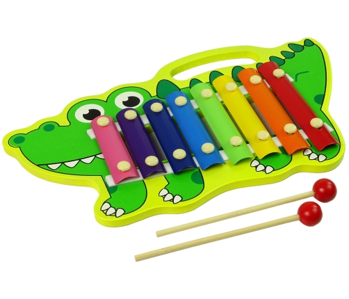 Wooden Crocodile Cymbals for Kids Colourful 8 Tones