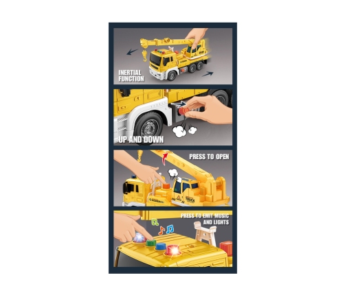 Truck Crane Construction 1:16 Yellow Sound