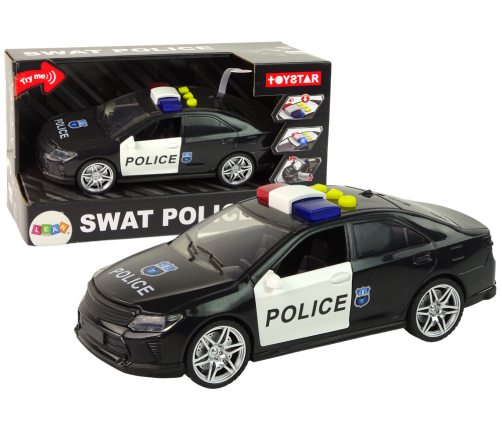 Car Police 1:14 Lights Sounds Black