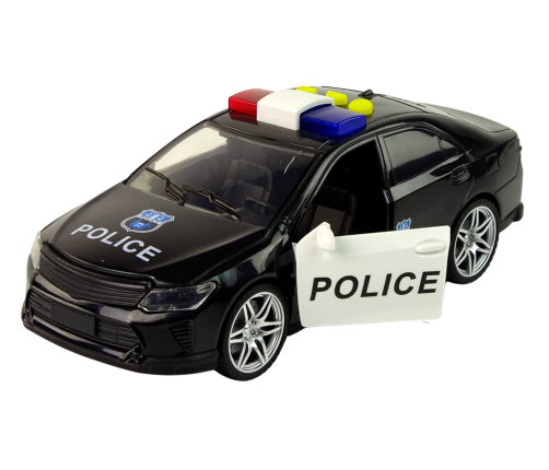 Car Police 1:14 Lights Sounds Black