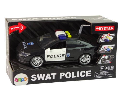 Car Police 1:14 Lights Sounds Black