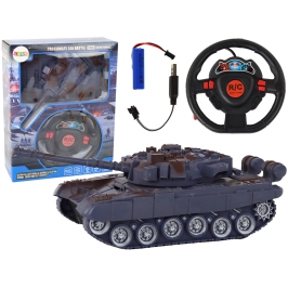 R/C Tank Remote Controlled Lights Sound Navy Blue 1:18 27MHz