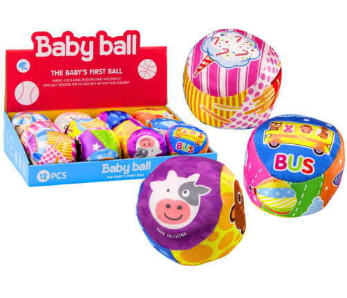 Soft Ball With Rattle Colorful Ball Animals Fruits 10cm MIX