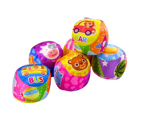 Soft Ball With Rattle Colorful Ball Animals Fruits 10cm MIX