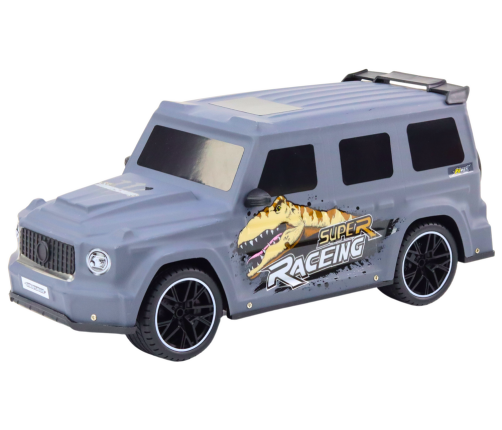 RC Remote Control Car with Dinosaur, 1:10 Scale, Gray