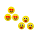 Emoji Yellow Rubber Balls Set 6 Pcs