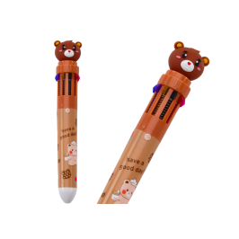 Multicolored Teddy Bear Automatic Pen 10 Brown