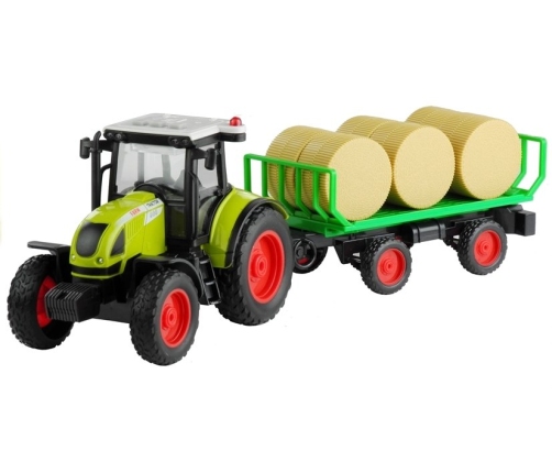 Tractor With Trailer With Hay Sound & Light Effects 37,5 cm