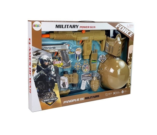 Military Set Guns with Mask Helmet Grenade Sound