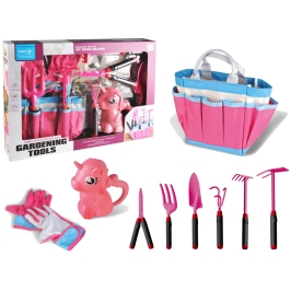 Garden Kit Bag Tools Gloves Rakes Pink Unicorn