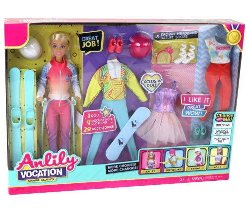 Anlily Children's Doll 4 Sports Skiing Accessories