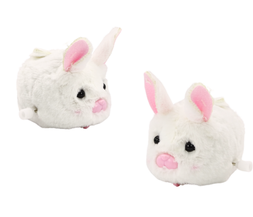 Clockwork Bunny Riding Toy Decoration White