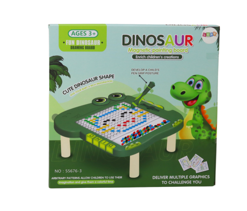 Educational Magnetic Board Dinosaur Pad Puzzle Green Beads