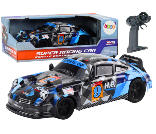 RC Remote Control Car 1:18 Rubber Wheels Drift Blue