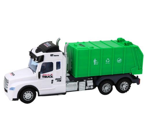 Remote Controlled RC Garbage Truck Green Lights Sounds