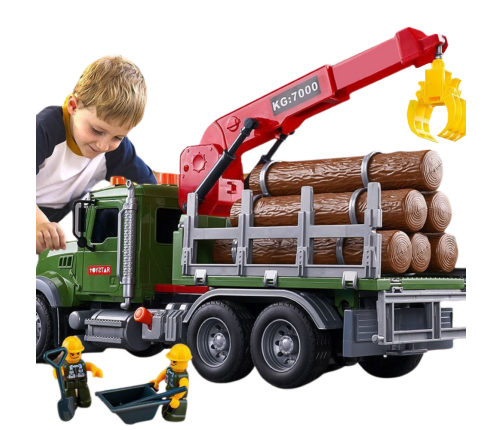 Truck with Crane Timber Transport Lights Sounds