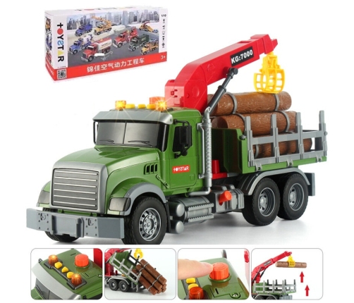 Truck with Crane Timber Transport Lights Sounds