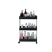 Multifunctional Mobile Shelf 3 Shelves on Wheels Black