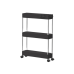 Multifunctional Mobile Shelf 3 Shelves on Wheels Black