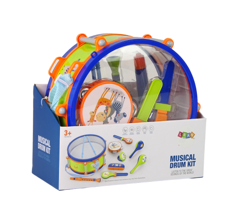 Musical instruments Set Drum Tambourine Flute Flute Harmonica Animals