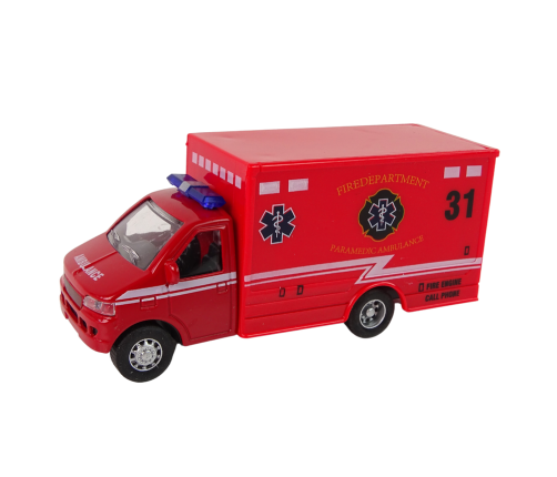 Ambulance Rescue Vehicle Friction Drive 2 Colours