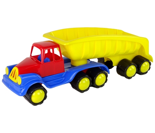 Large Car with Trailer 45cm Yellow