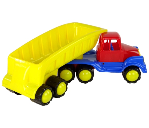 Large Car with Trailer 45cm Yellow