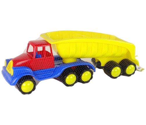 Large Car with Trailer 45cm Yellow