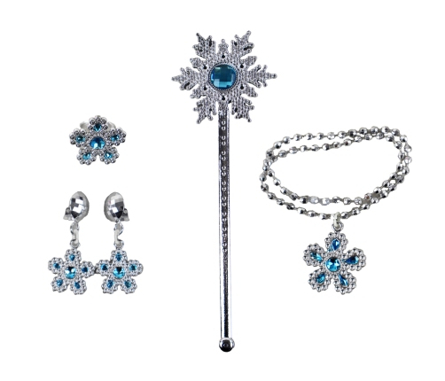 Princess Set Costume Crown Jewelry Wand Shoes Blue 8 pcs.