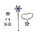 Princess Set Costume Crown Jewelry Wand Shoes Blue 8 pcs.