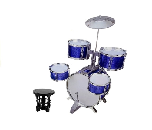 Drums Set with Chair Blue 5 drums