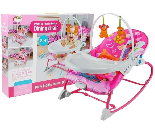 Cradle Rocker Chair 2 in 1 Feeding Chair Pink