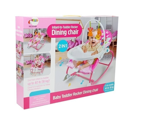 Cradle Rocker Chair 2 in 1 Feeding Chair Pink